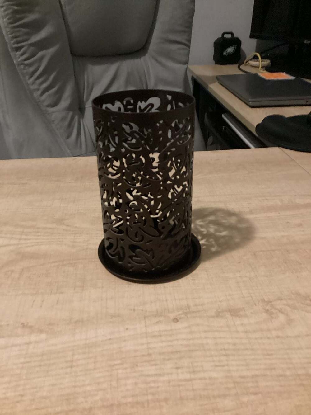 PartyLite Thai Inspiration Metal Pillar Candle Sleeve with Base
